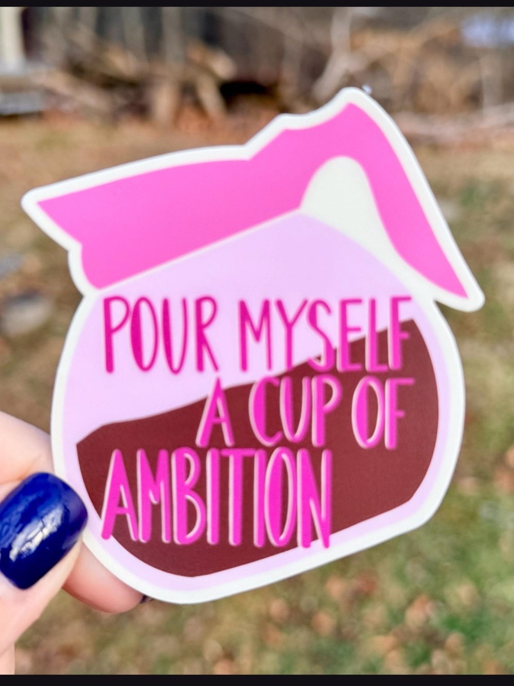 Cup of Ambition Coffee Pot Sticker Motivational Vinyl Decal 9 to 5